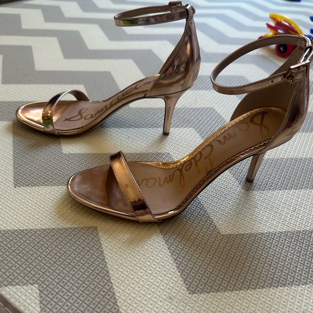 Sam Edelman rose Gold Heels Elegant Stiletto Sandals size 9.5